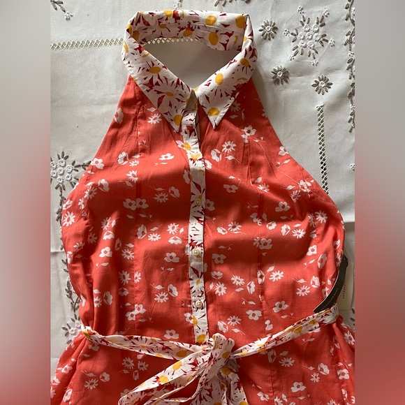 ANTHROPOLOGIE Maeve Halter Open Back Godet Midi Dress - Picture 7 of 12